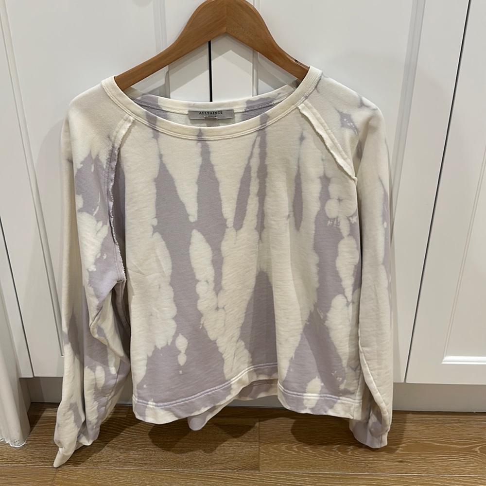 All saints lavender tie too crew neck top size xs